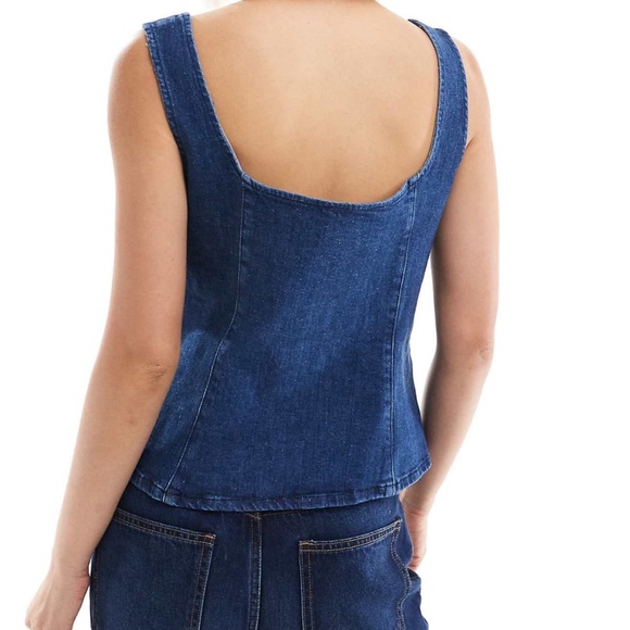 NWOT ASOS denim structured top - Picture 3 of 5